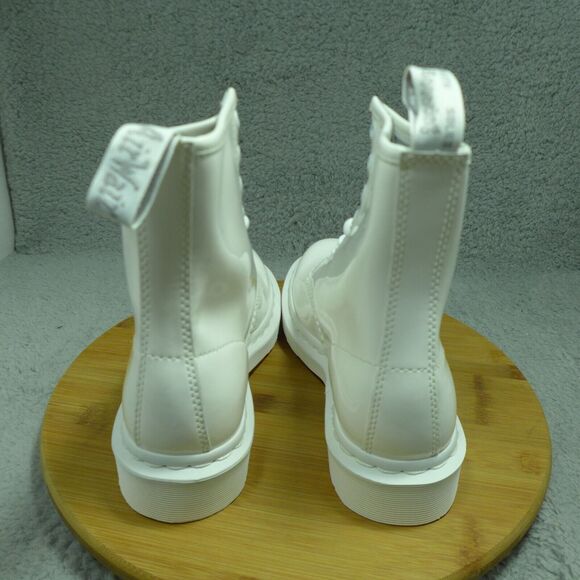 Dr. Martens 1460 Mono White Patent Leather Boots Woman's Size 7 26728100 - Picture 5 of 10